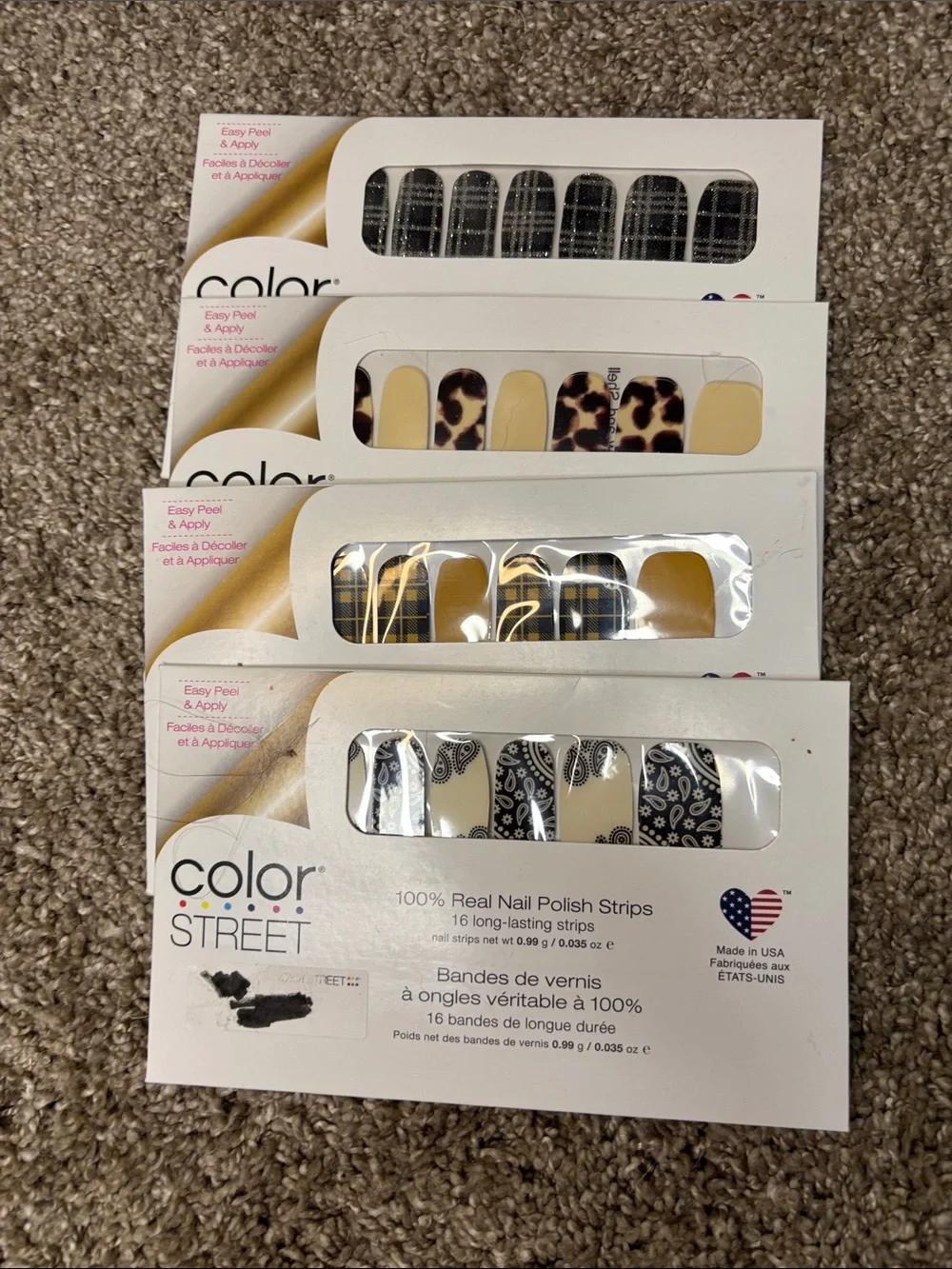 Color Street Black, Cream & Leopard Paisley Nail Strips - Mixed Patterns